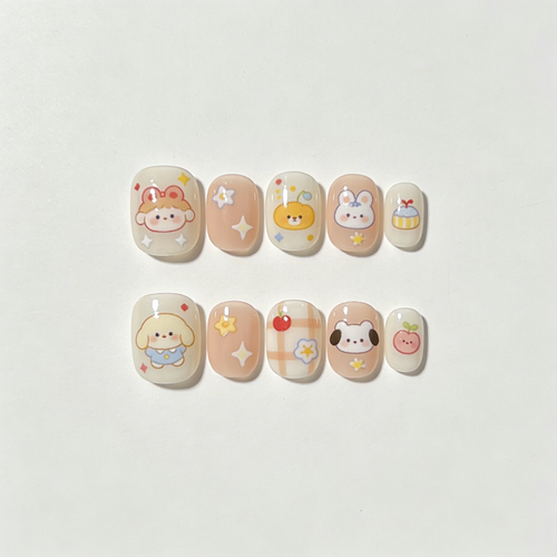 Cute Cartoon Animal Press-On Nails