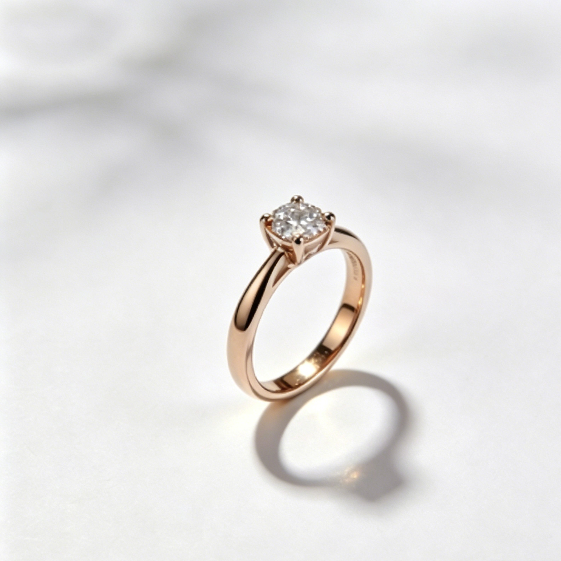 Rose Gold Solitaire CZ Ring