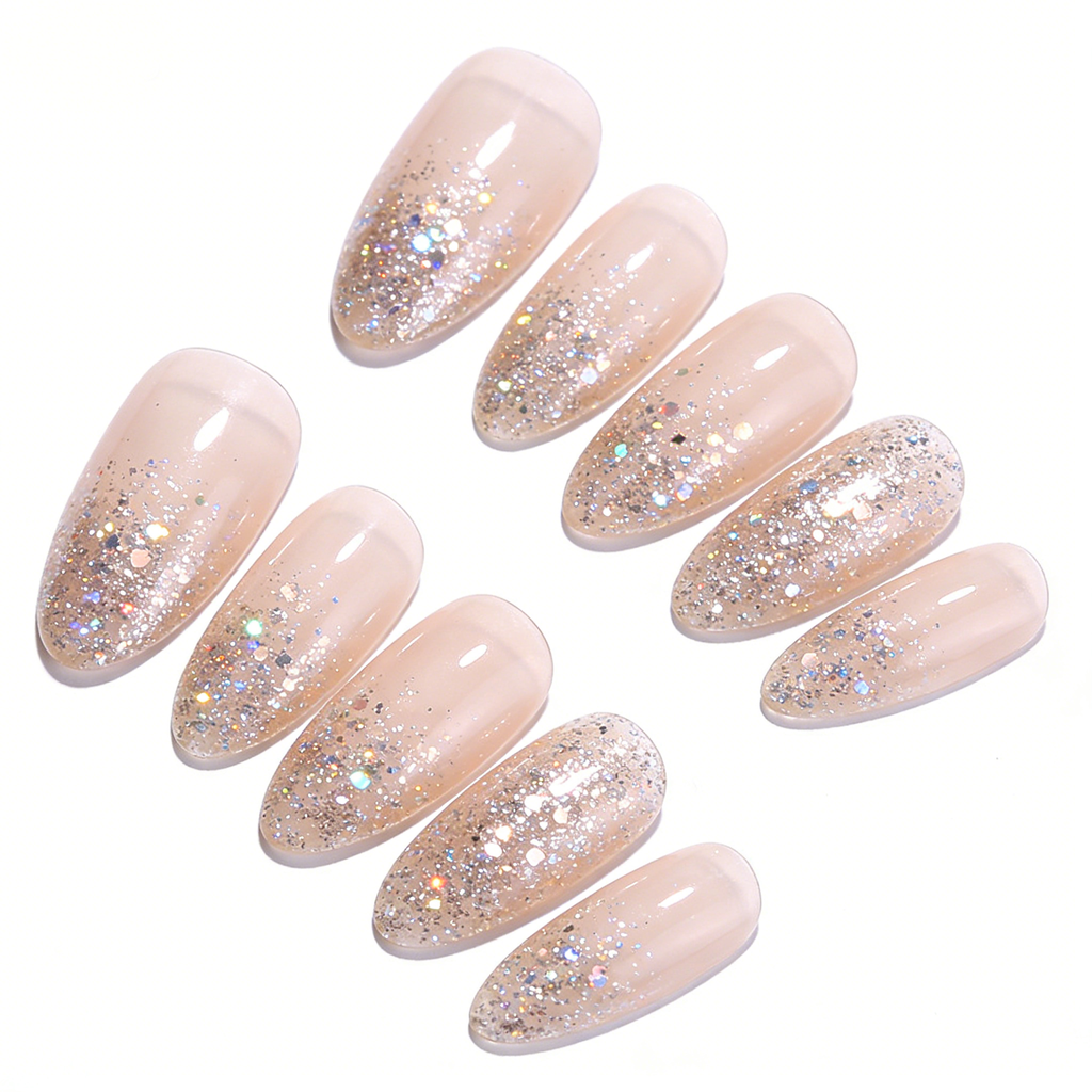 Nude Ombre Glitter Press-On Nails