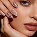 Nude & Iridescent Glitter Press-On Nails