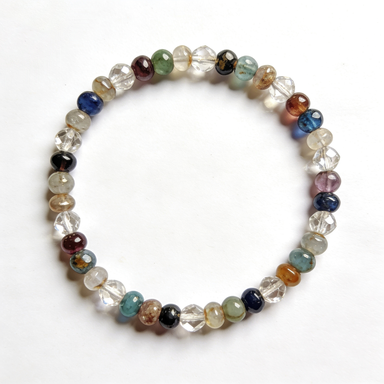 Rainbow Fluorite Stretch Beaded Bracelet