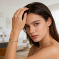 Gold Plated Double Chain Teardrop Charm Bracelet