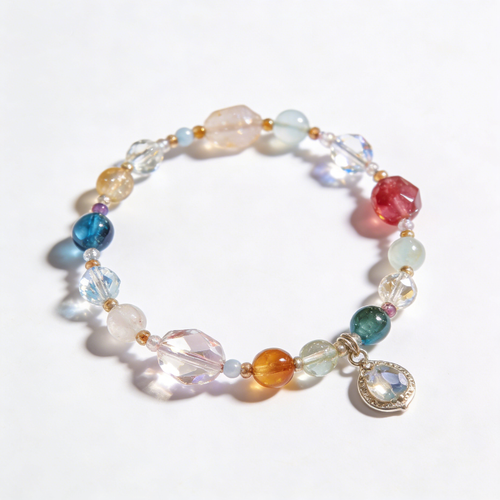 Multi-Gemstone & Crystal Charm Bracelet