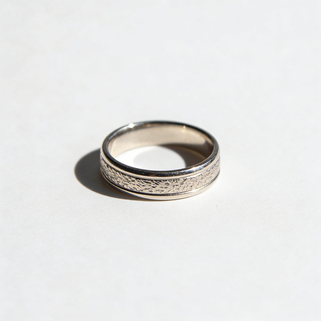 Silver Textured Band Ring