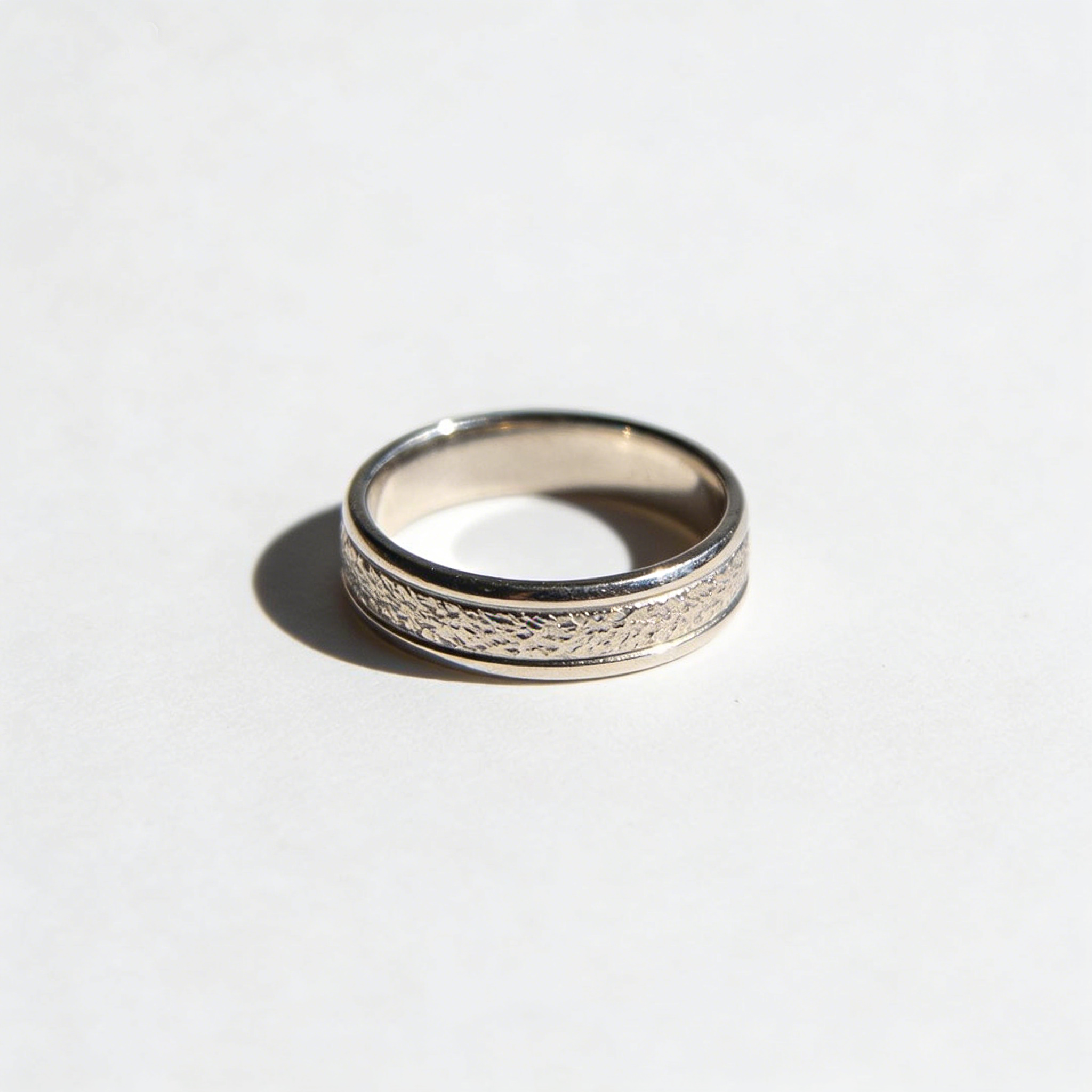 Silver Textured Band Ring