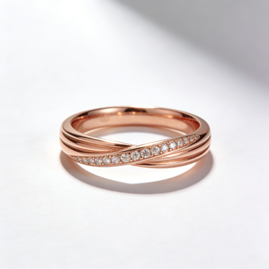 Rose Gold Triple Band CZ Ring