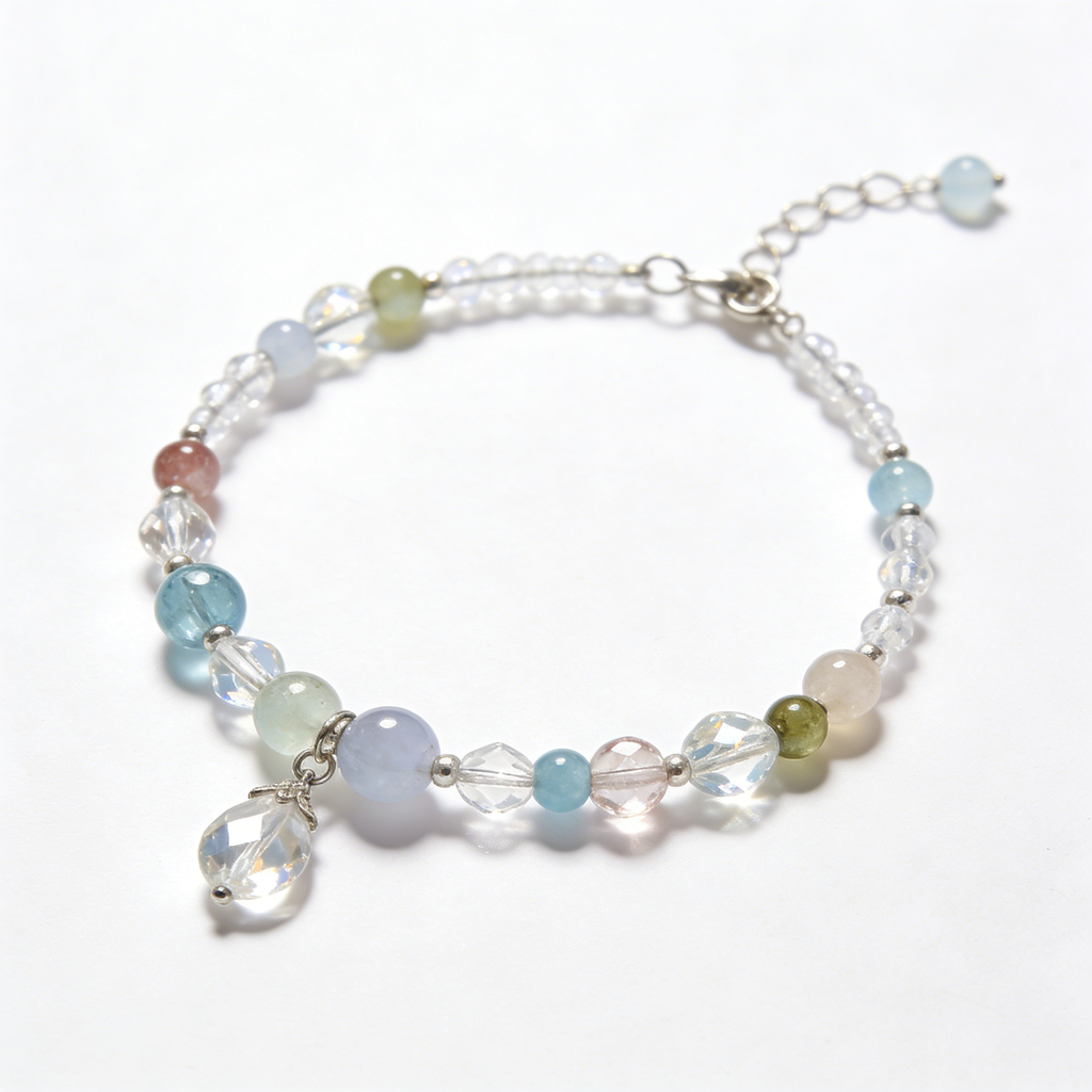 Pastel Gemstone & Crystal Teardrop Bracelet